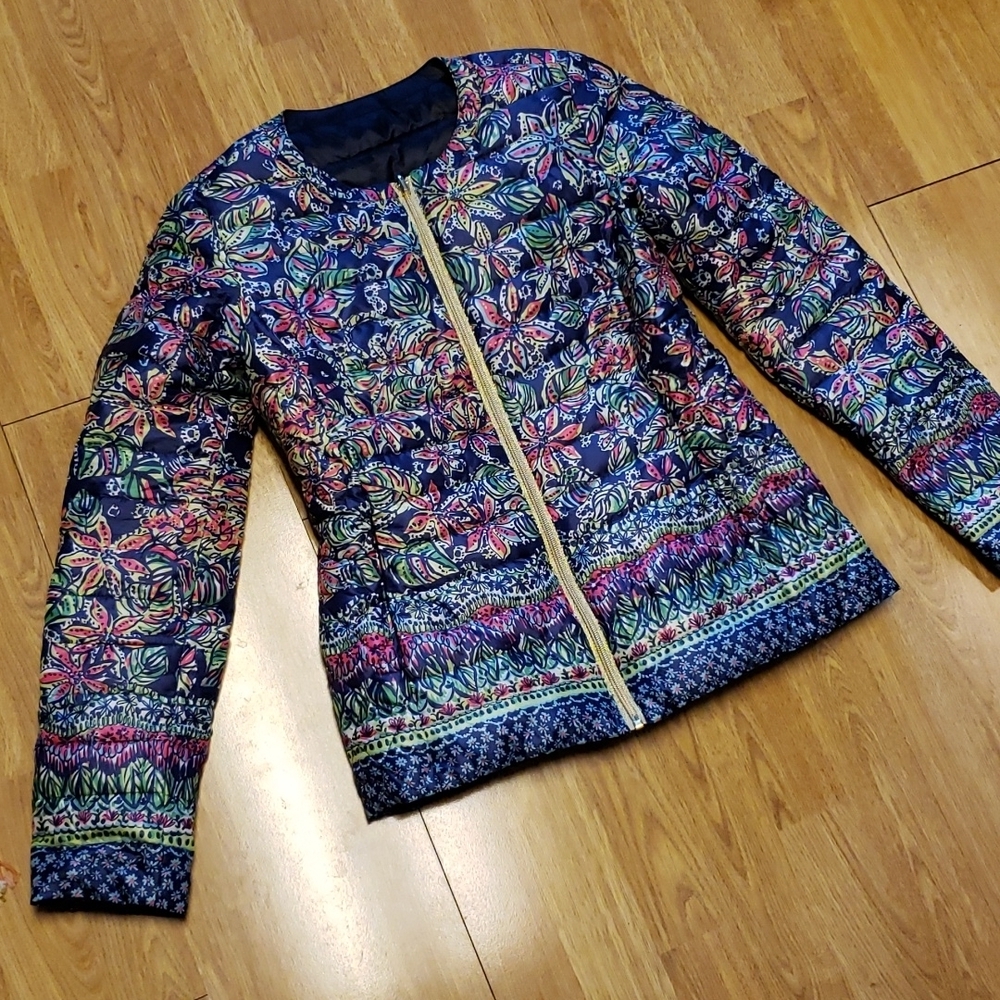 Lilly Pulitzer Lilah reversible quilted down jacket XS - Picture 1 of 4